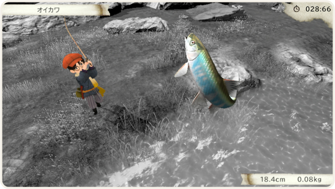 魚を釣って少しずつのろいを弱めながらぬしの情報を集めよう。